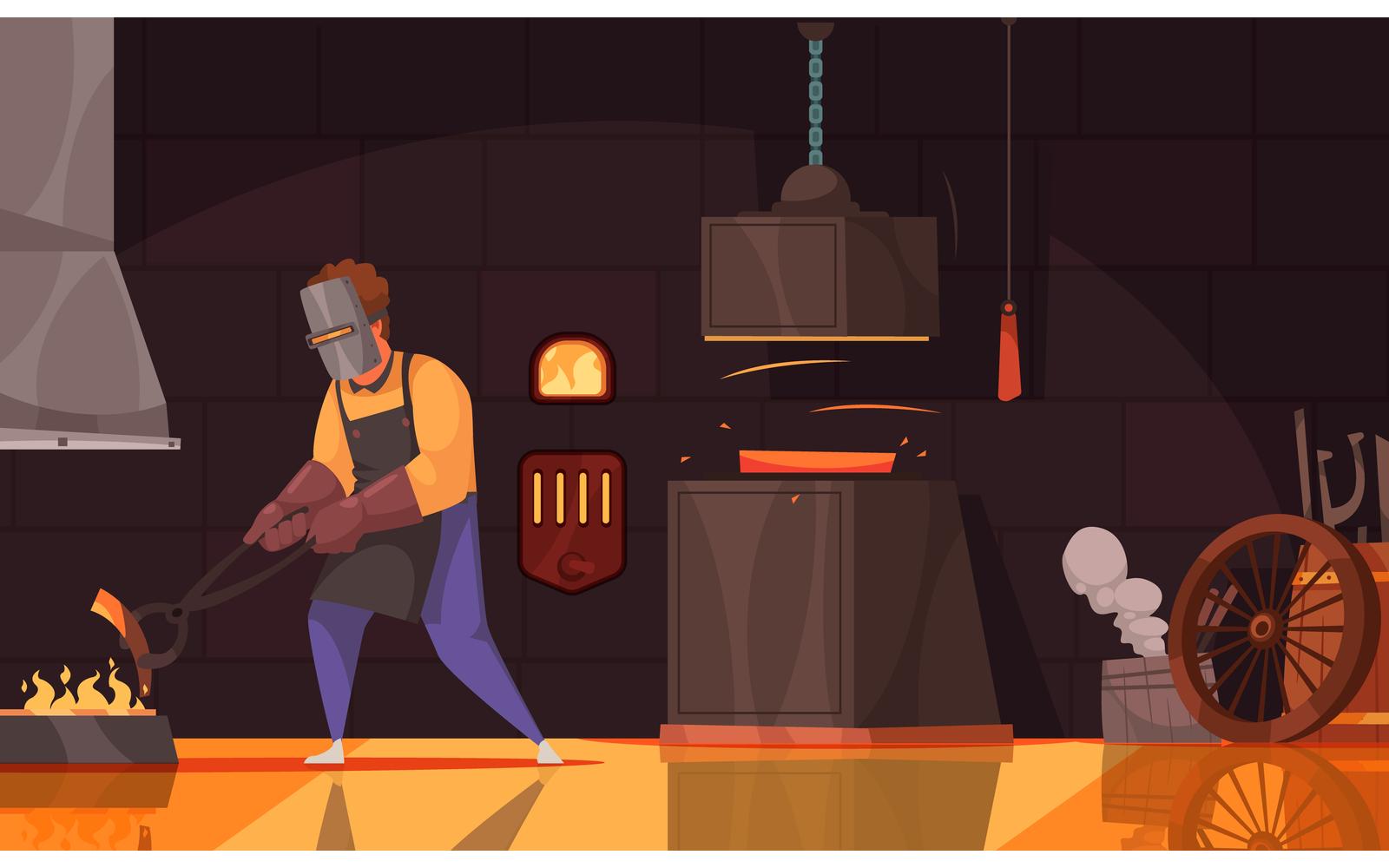 Blacksmith Workshop 210312656 Vector Illustration Concept