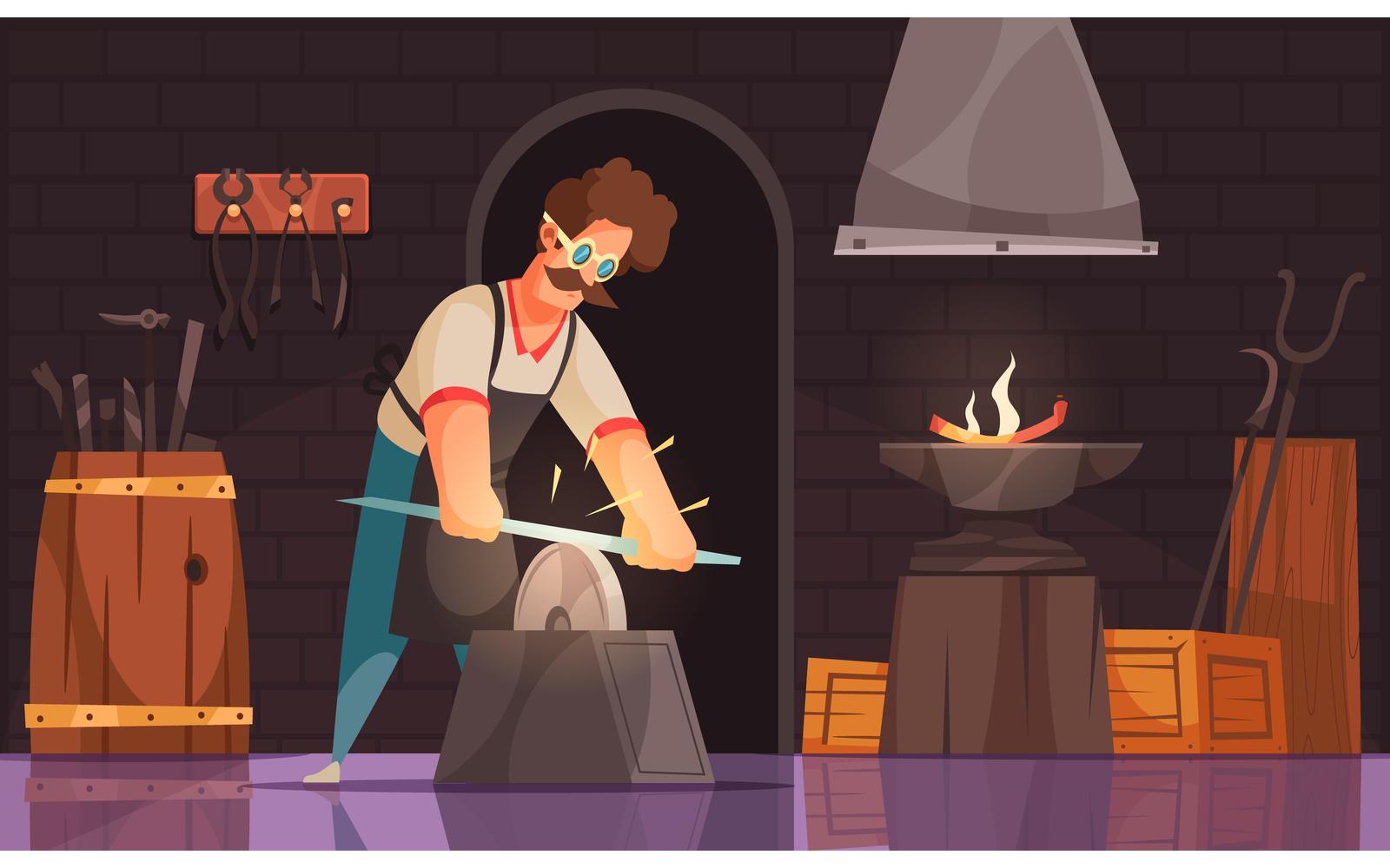 Blacksmith Workshop 210312654 Vector Illustration Concept