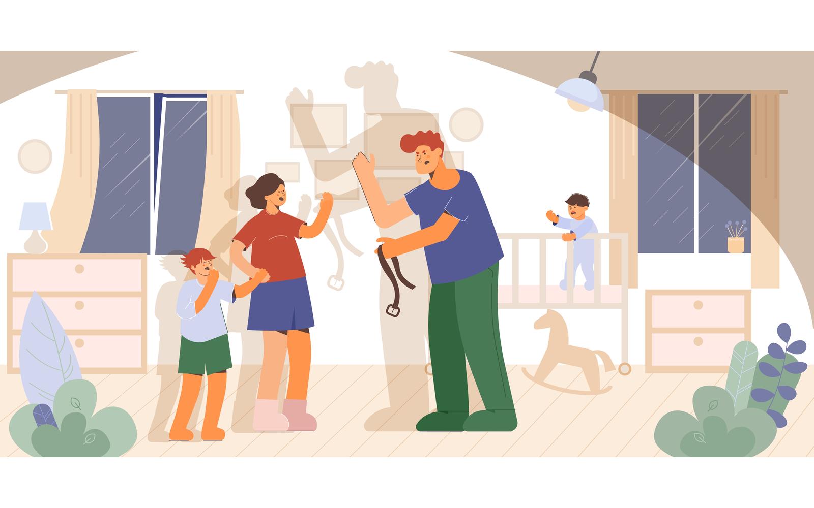 Violence Family 210260205 Vector Illustration Concept