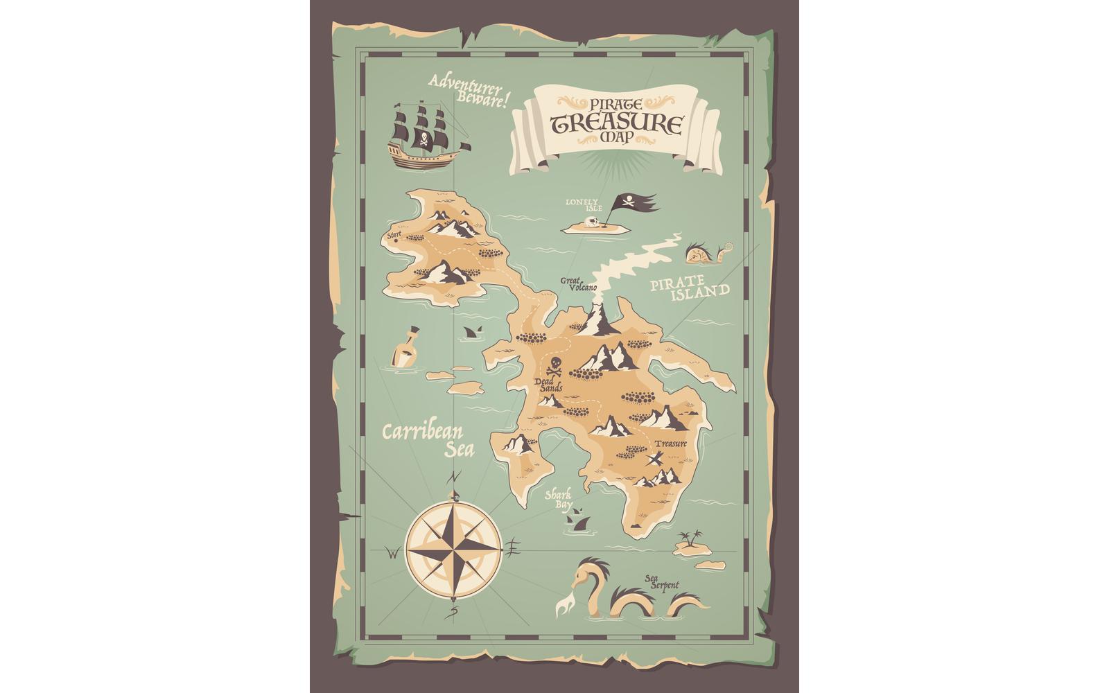 Pirate Treasure Map Illustration 210251816 Vector Illustration Concept