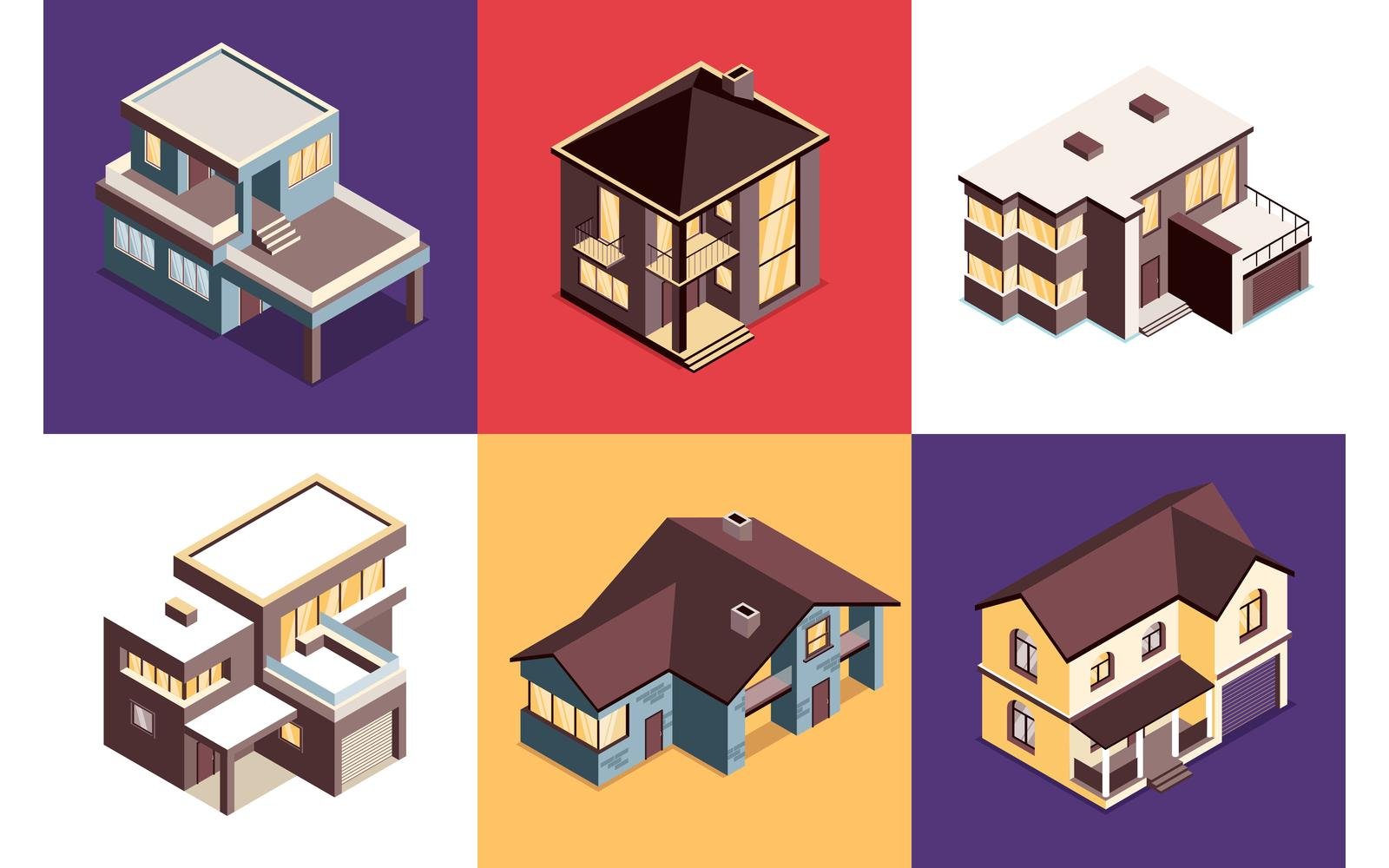 Isometric Modern Suburban Houses Design Concept 210110530 Vector Illustration Concept