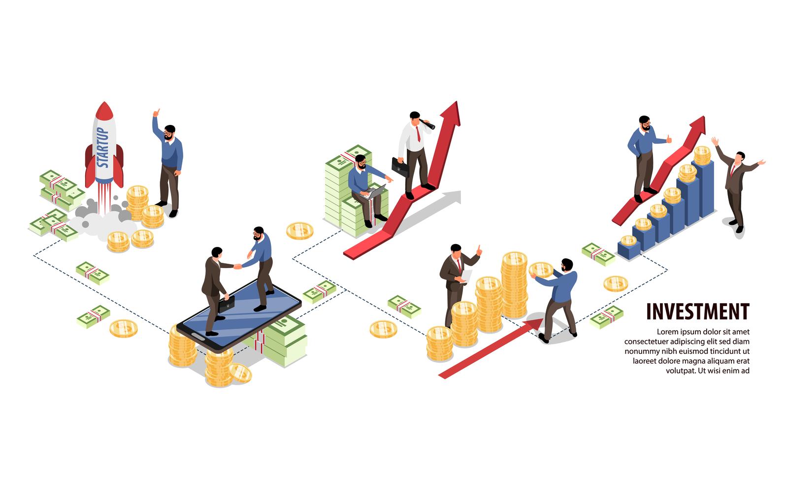 Isometric Investment Infographics 210310533 Vector Illustration Concept