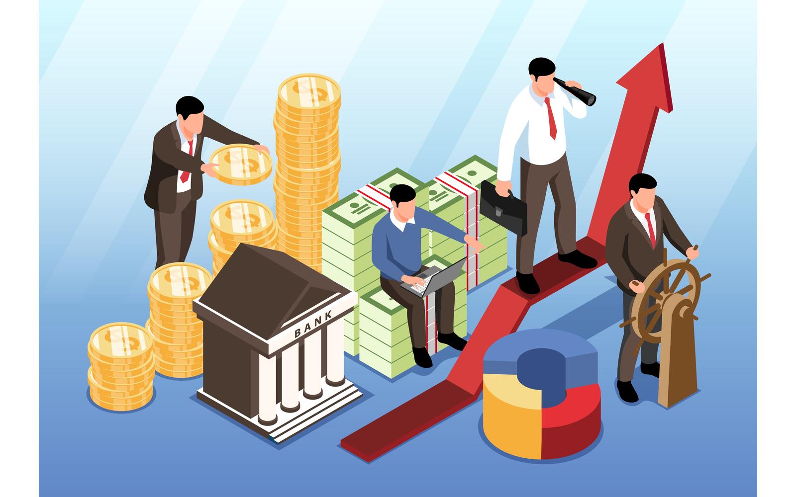 Isometric Investment Horizontal Illustration 210310532 Vector Illustration Concept