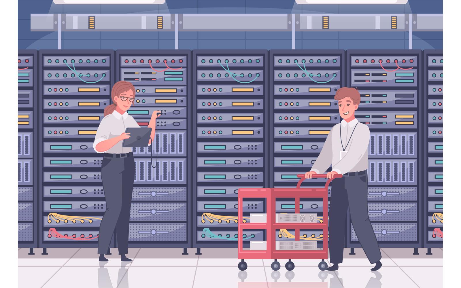 Datacenter Cartoon 210320311 Vector Illustration Concept