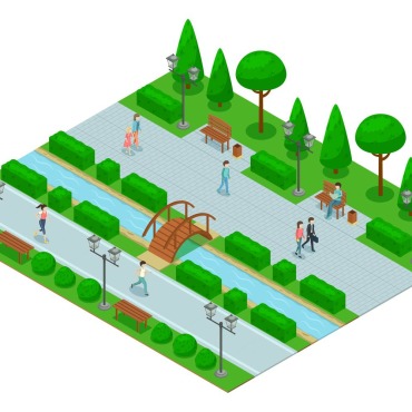 Landscape Isometric Illustrations Templates 209075