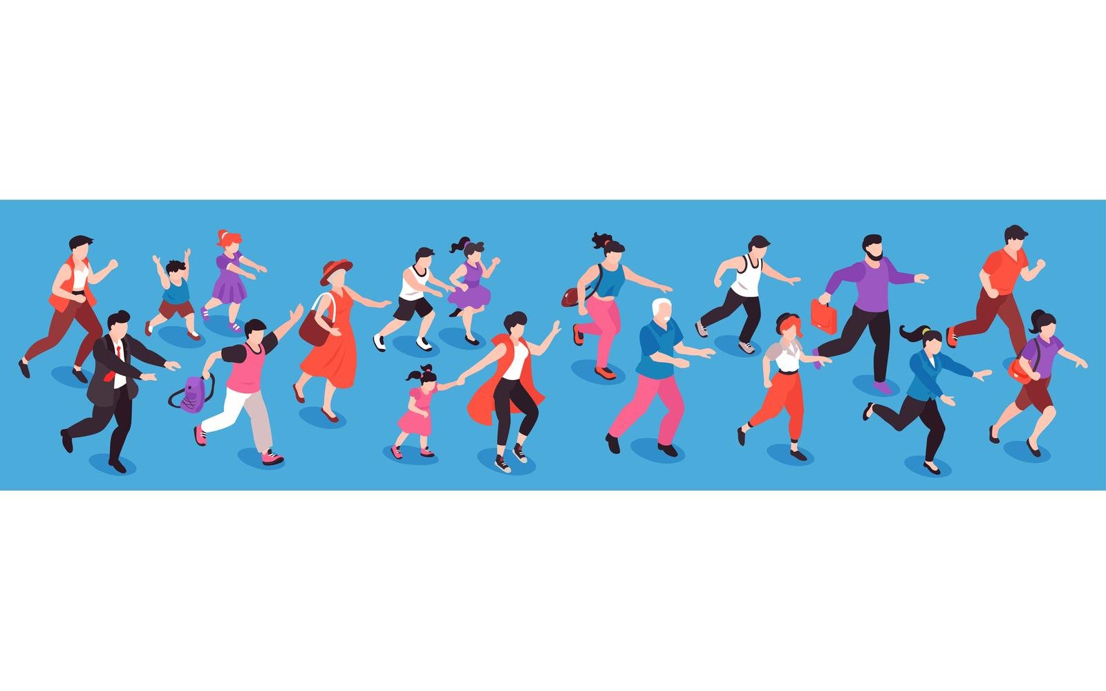 Isometric People Run 210212108 Vector Illustration Concept