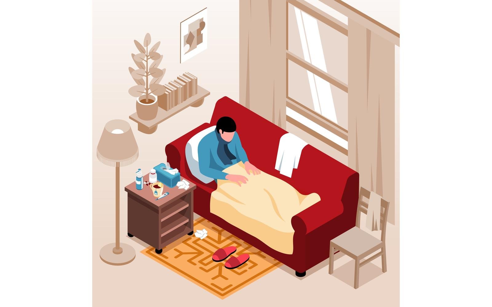 Isometric Cold Flu Illustration 210410530 Vector Illustration Concept