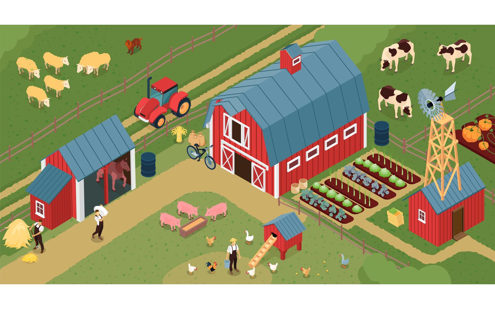 Isometric Farm Illustration 210403201 Vector Illustration Concept