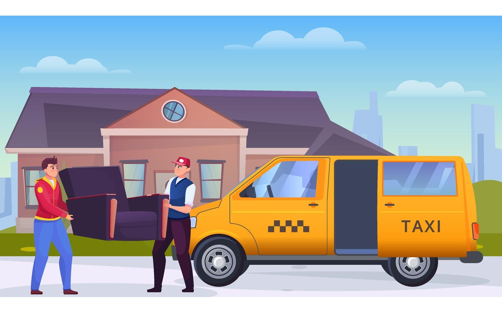 Cargo Taxi Flat 210351127 Vector Illustration Concept