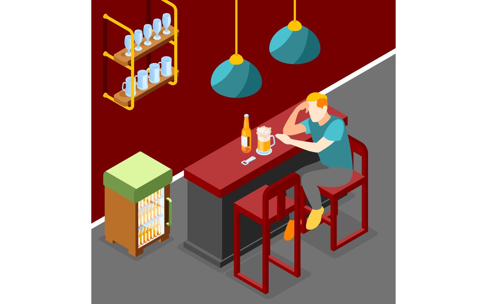 Loneliness Isometric Composition 210330140 Vector Illustration Concept