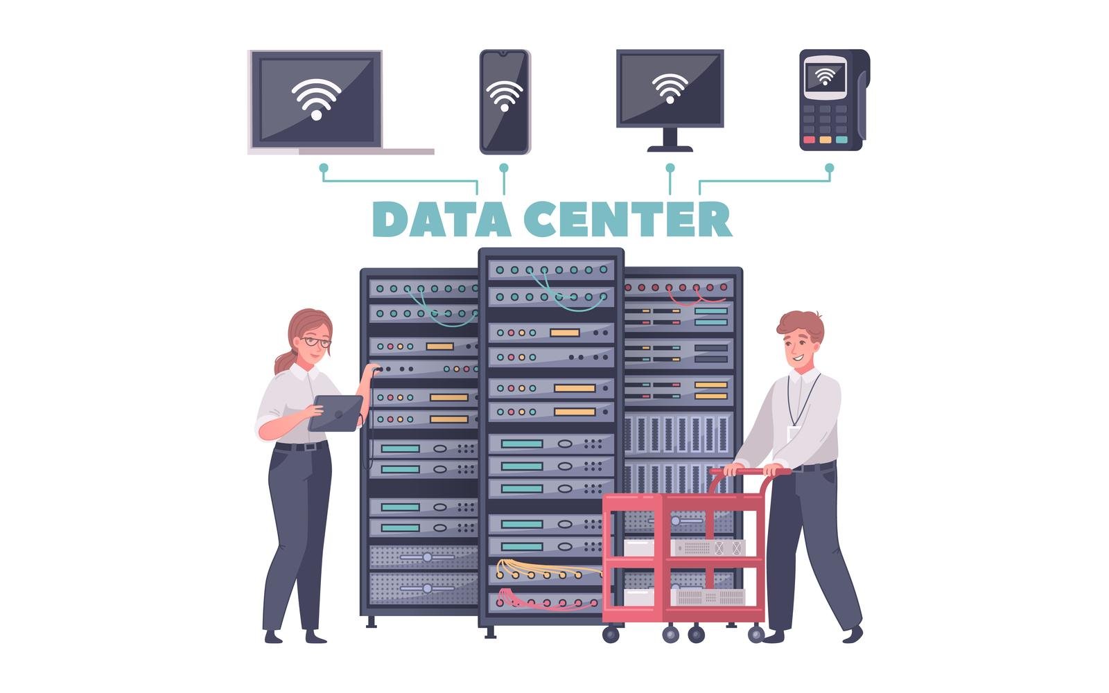 Datacenter Cartoon 210320317 Vector Illustration Concept