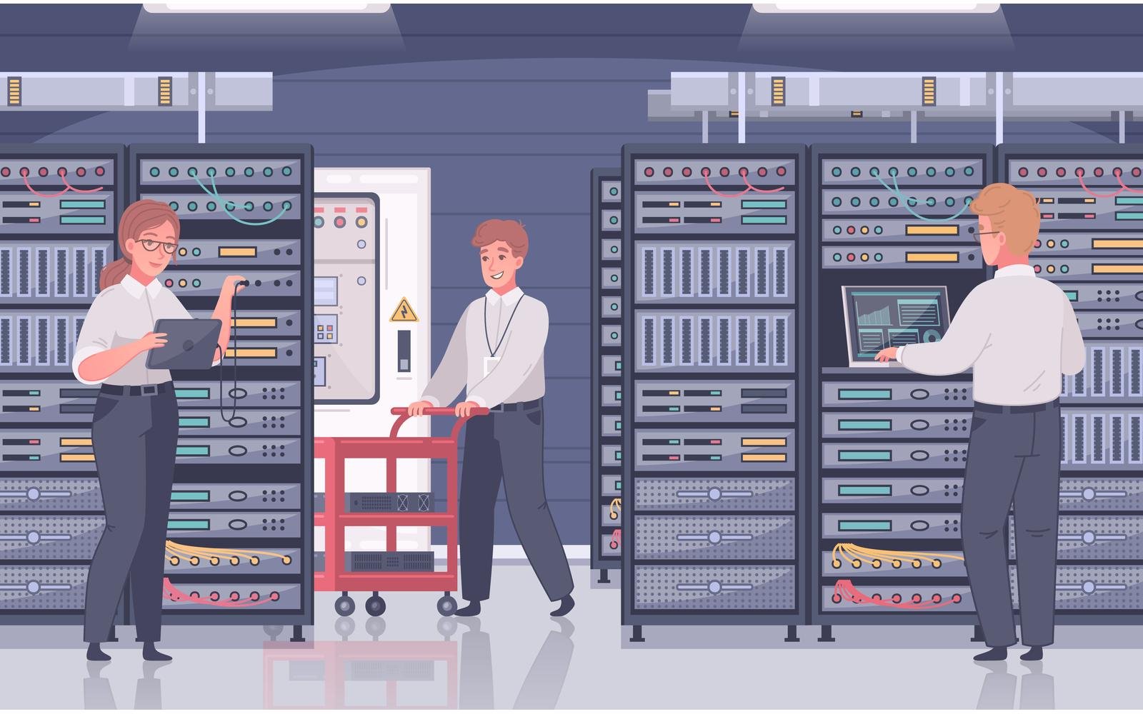 Datacenter Cartoon 210320314 Vector Illustration Concept