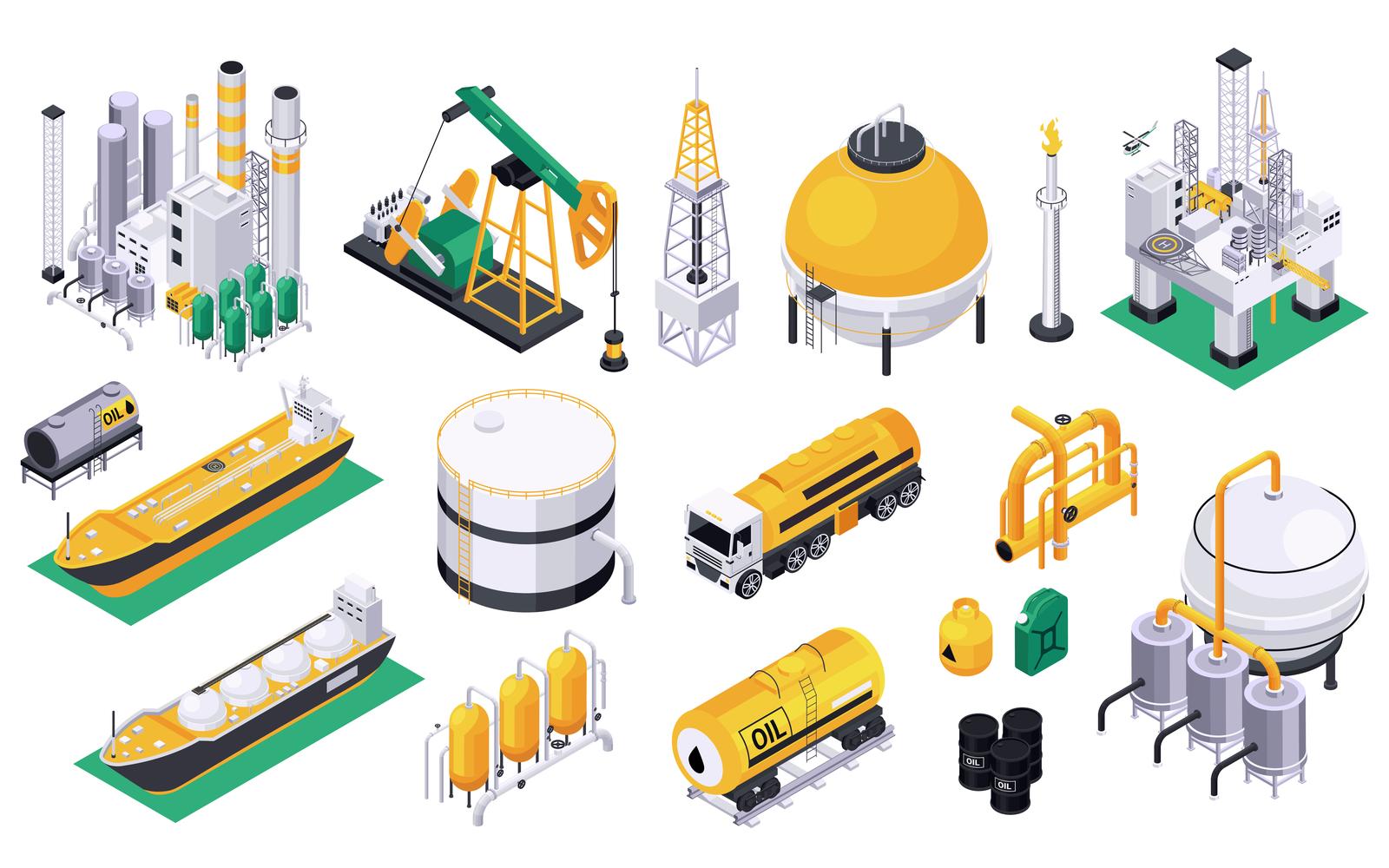 Oil Petroleum Industry Isometric 210303932 Vector Illustration Concept