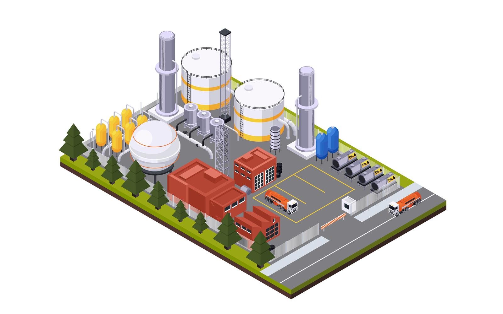 Oil Petroleum Industry Isometric 210303928 Vector Illustration Concept