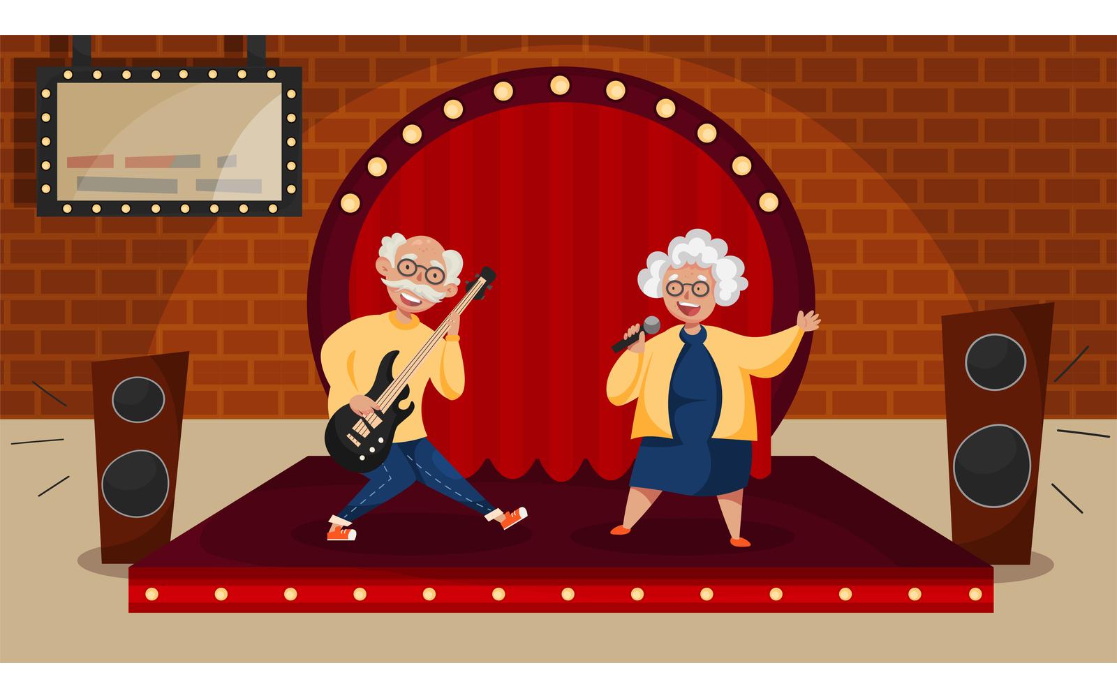 Elderly People Music 210270605 Vector Illustration Concept