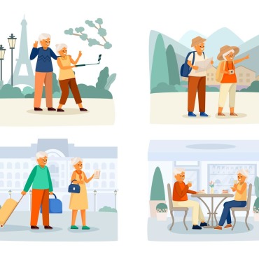 People Elderly Illustrations Templates 209292