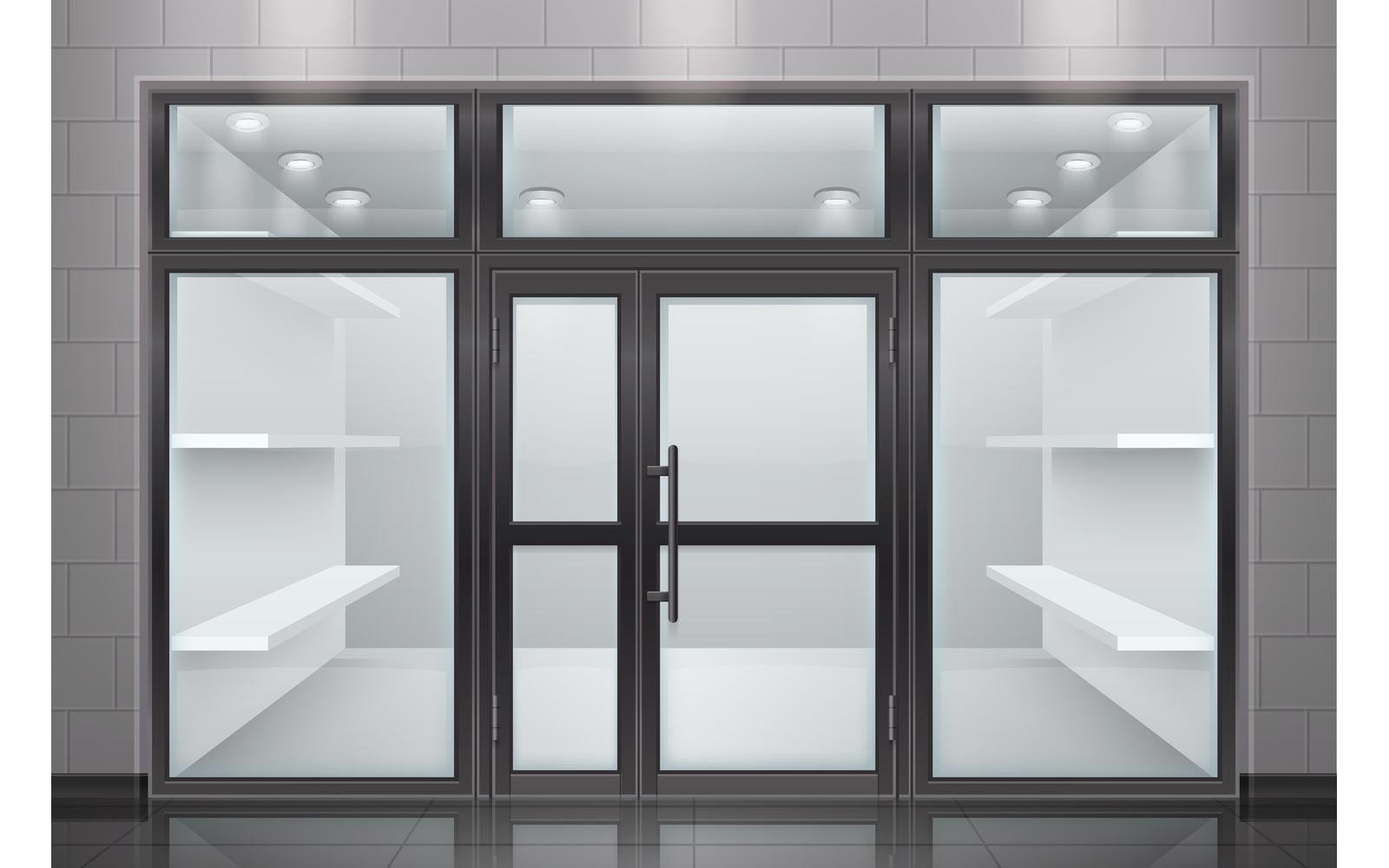 Glass Door Entrance Realistic 210320328 Vector Illustration Concept