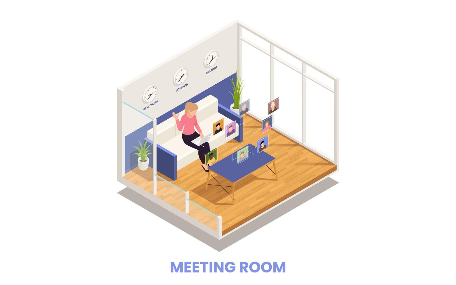 Presentation Meeting Isometric 210410103 Vector Illustration Concept