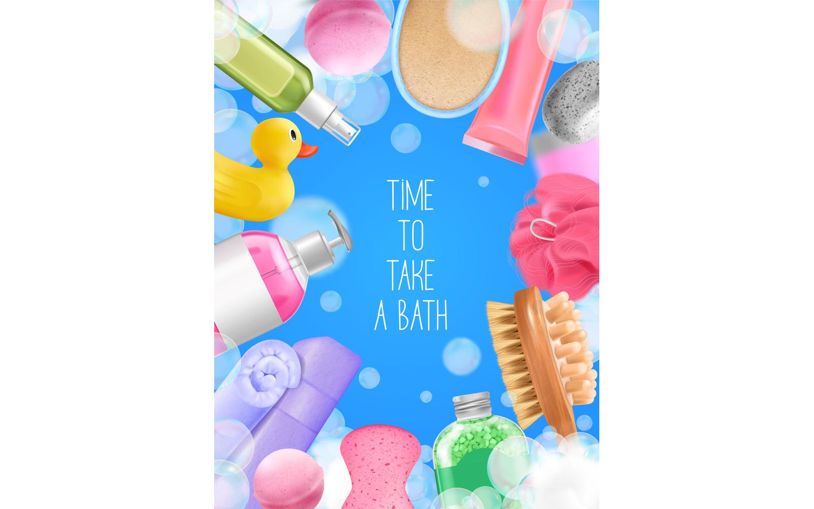 Realistic Bath Wash Frame 210330503 Vector Illustration Concept