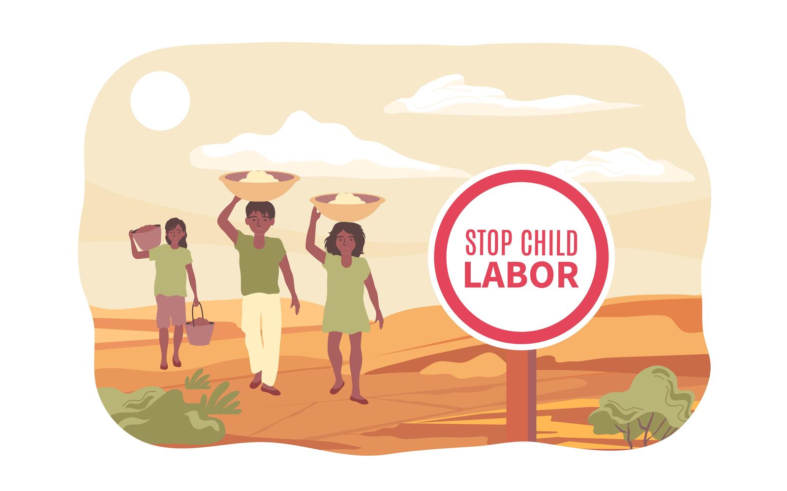Child Protection Labor Flat 210350602 Vector Illustration Concept