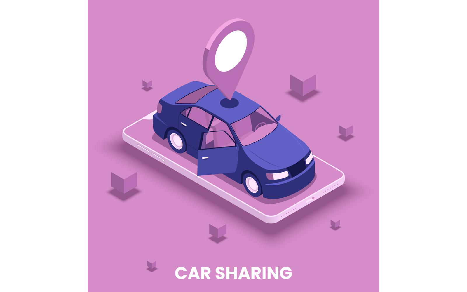 Car Sharing Isometric 210410157 Vector Illustration Concept