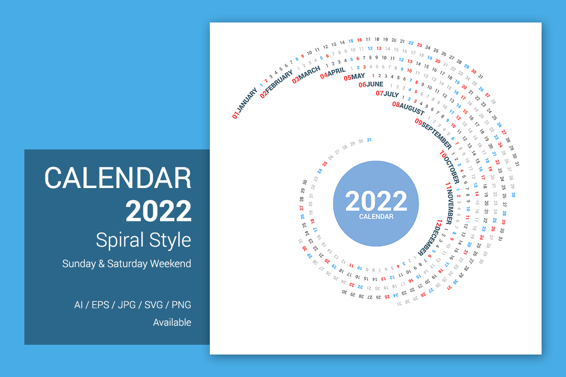 Calendar 2022 Round Spiral Planner