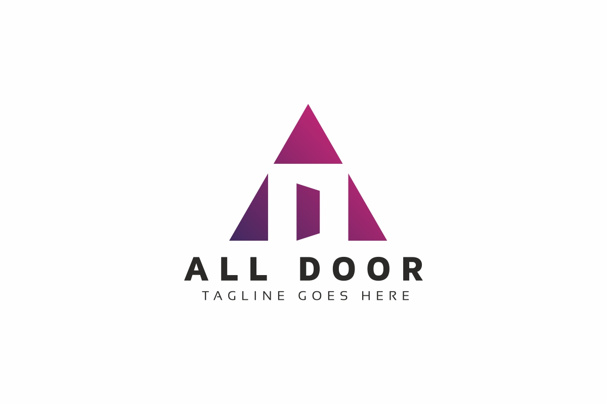 All Door A Letter Logo Template