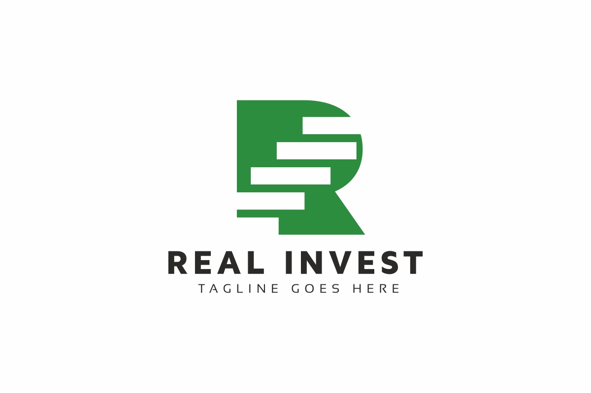 Real Invest R Letter Logo Template