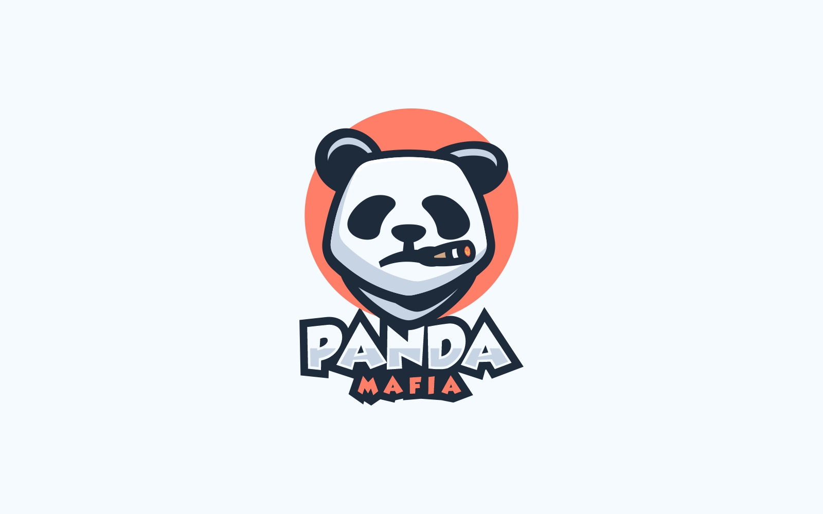 Panda Mafia Simple Mascot Logo