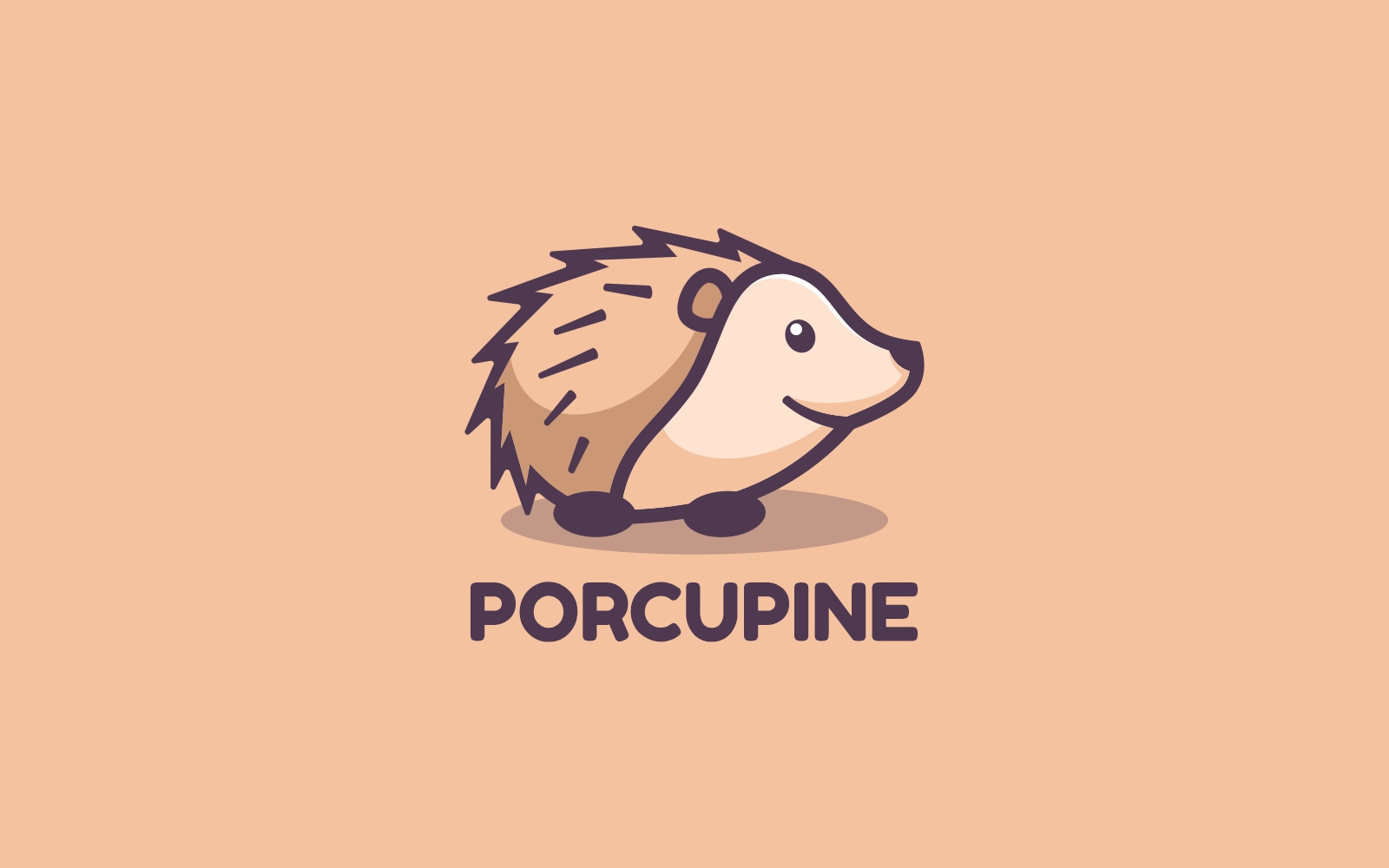 Porcupine Simple Mascot Logo Style