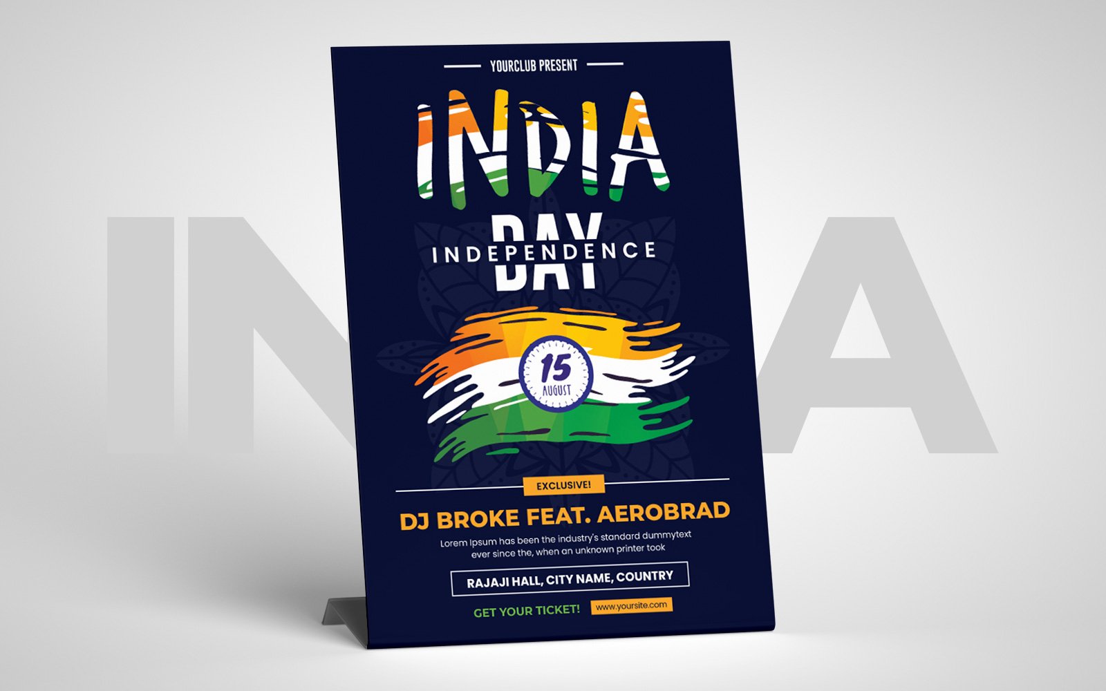 India Independence Day Flyer Templat