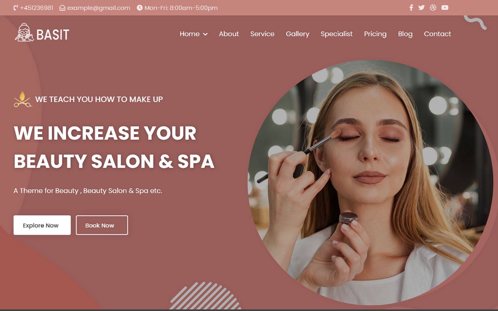Basit - Beauty Salon & Spa Landing Page Template