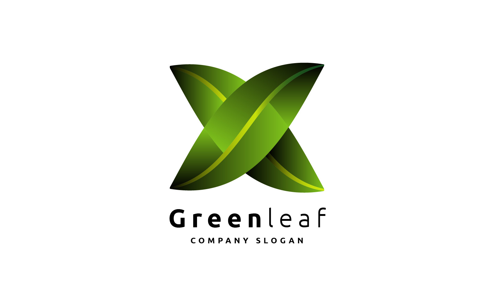 Green Leaf with X Letter Logo