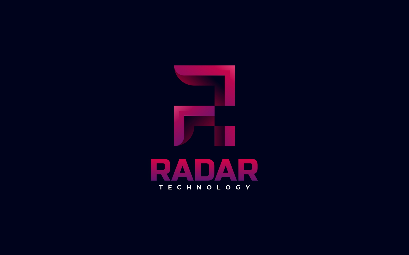 Letter R - Radar Gradient Logo