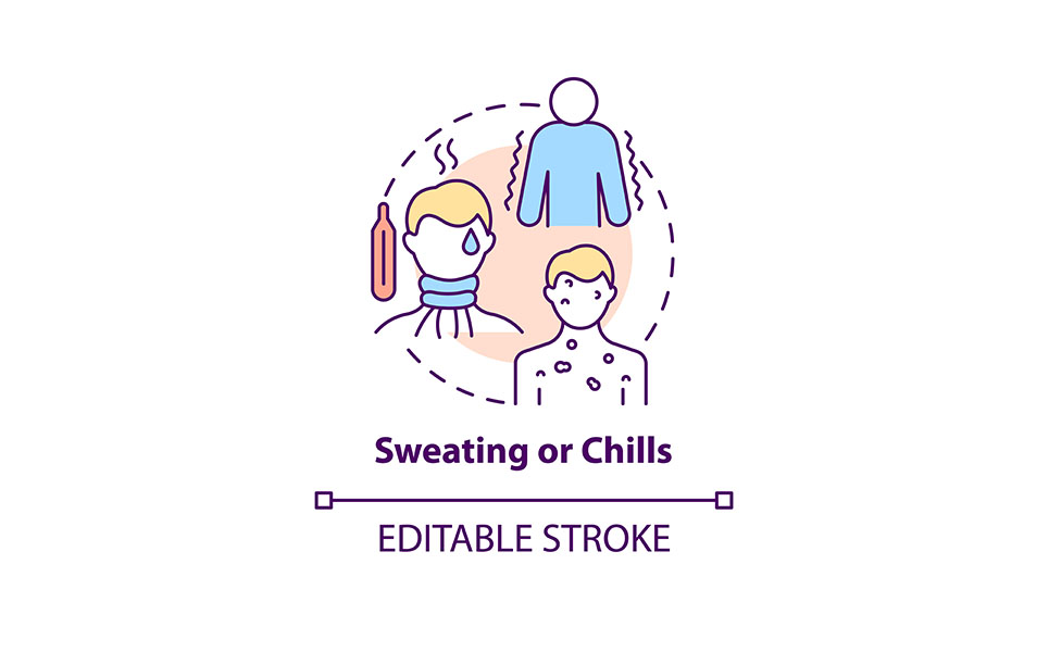 Sweating and chills concept icon