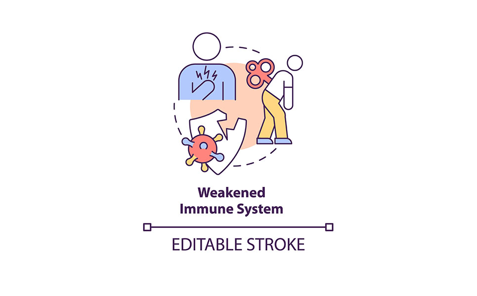 Weakened Immune System Concept Icon