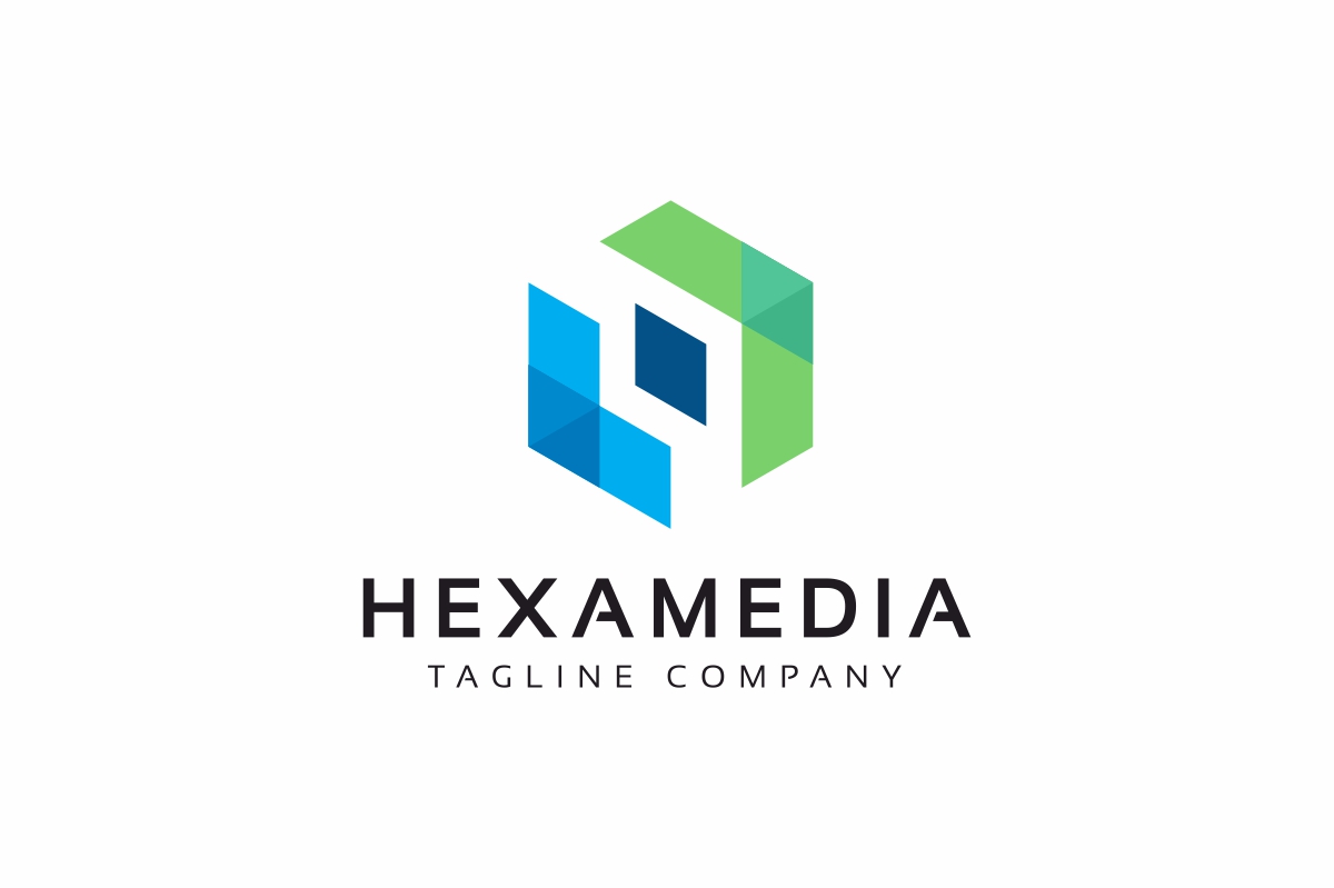 Hexagon Media Flat Logo Template