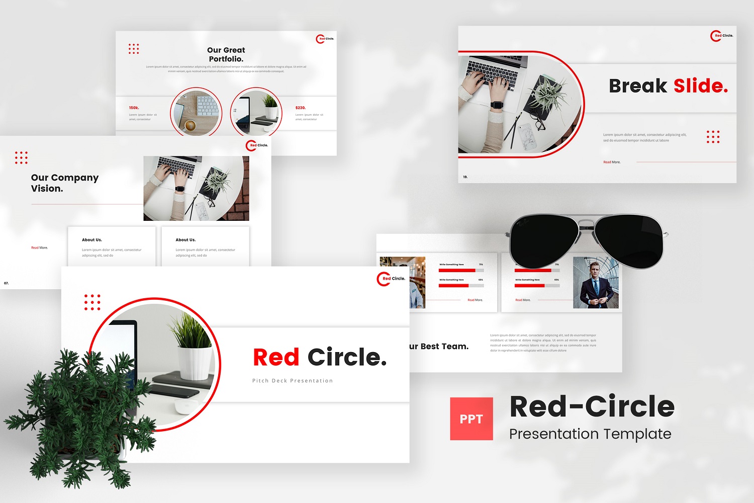 Red Circle - Pitch Deck Portfolio Template