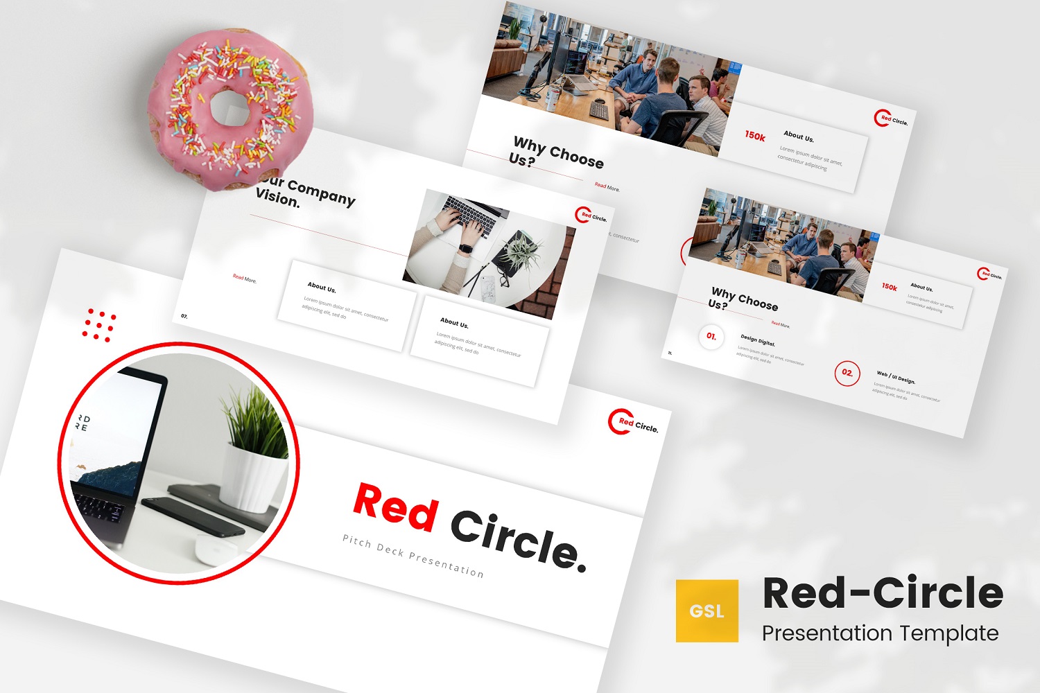 Red Circle - Pitch Deck Google Slides Template