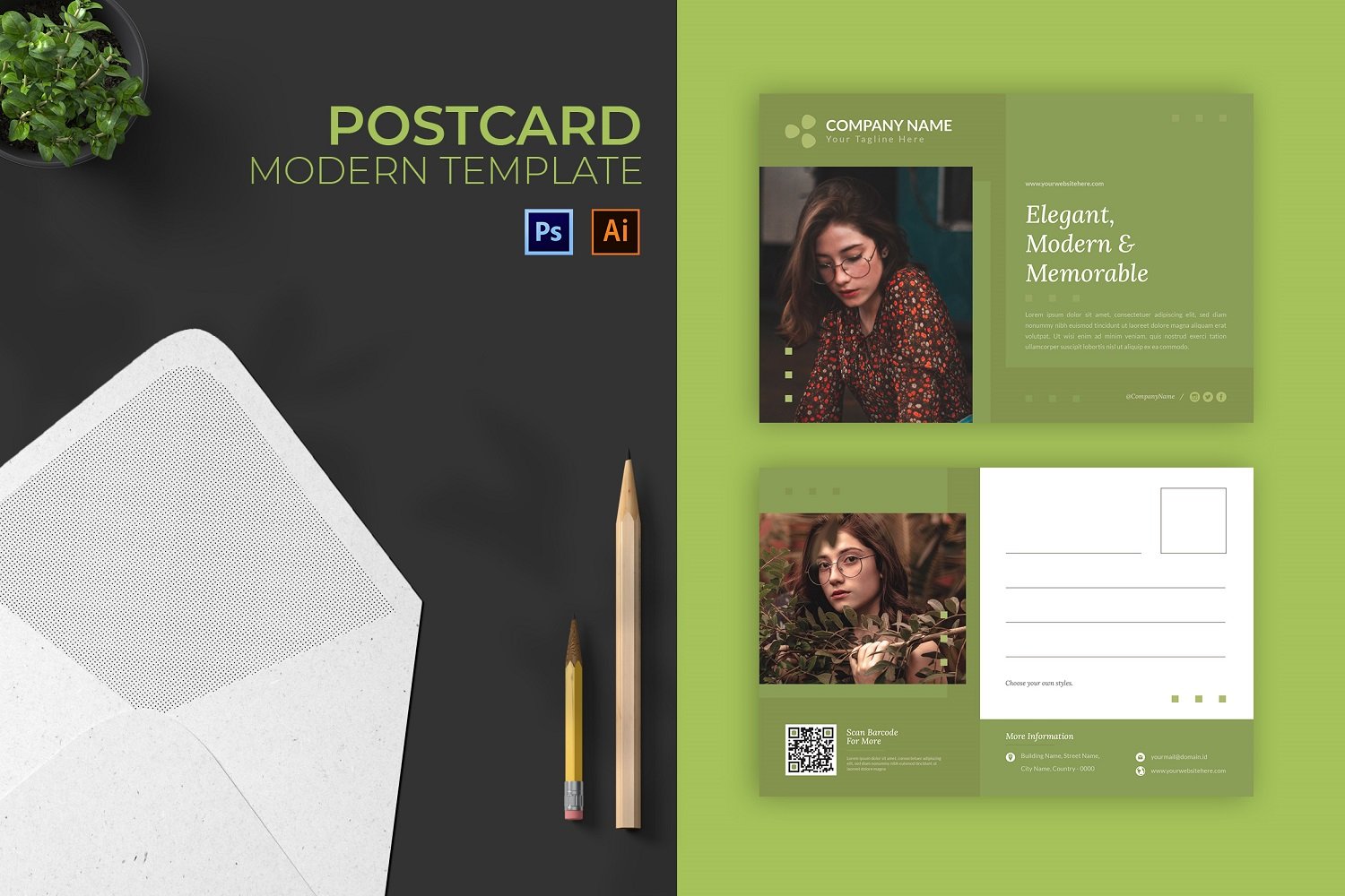 Fashionate Post Card Print Template