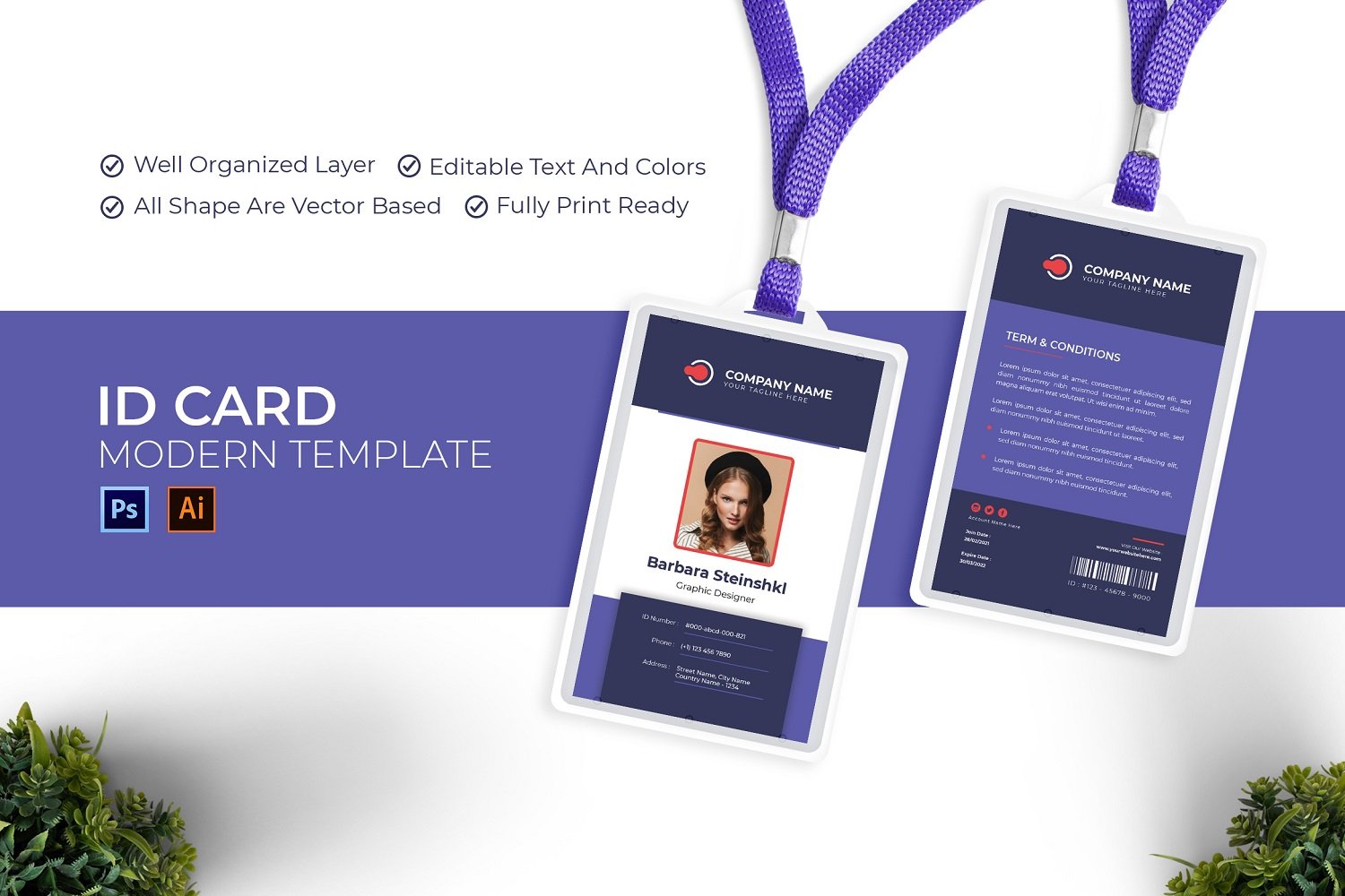 Minimal Graphic Designer ID Card