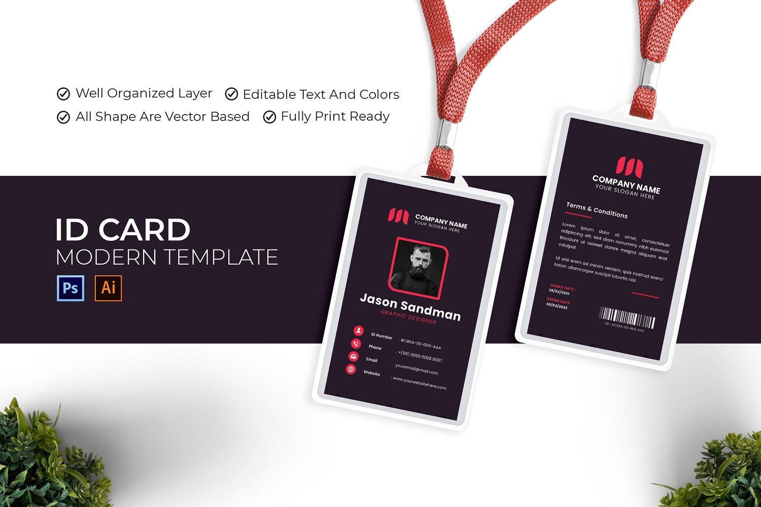 Maroon Studio ID Card Template