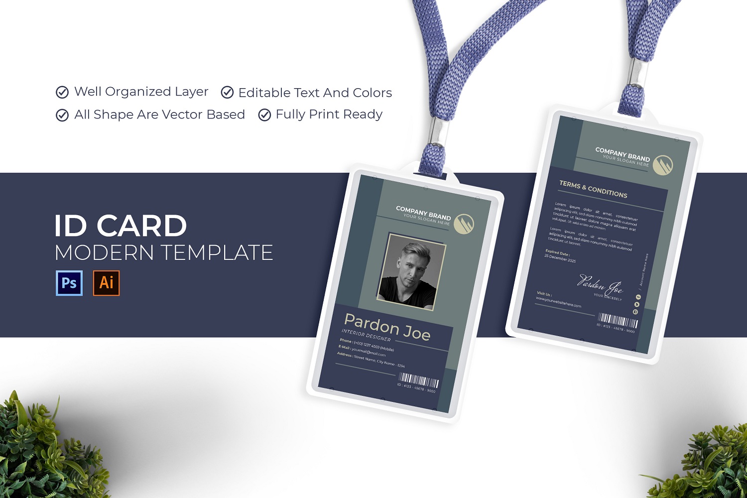 Vintage Matte ID Card Template