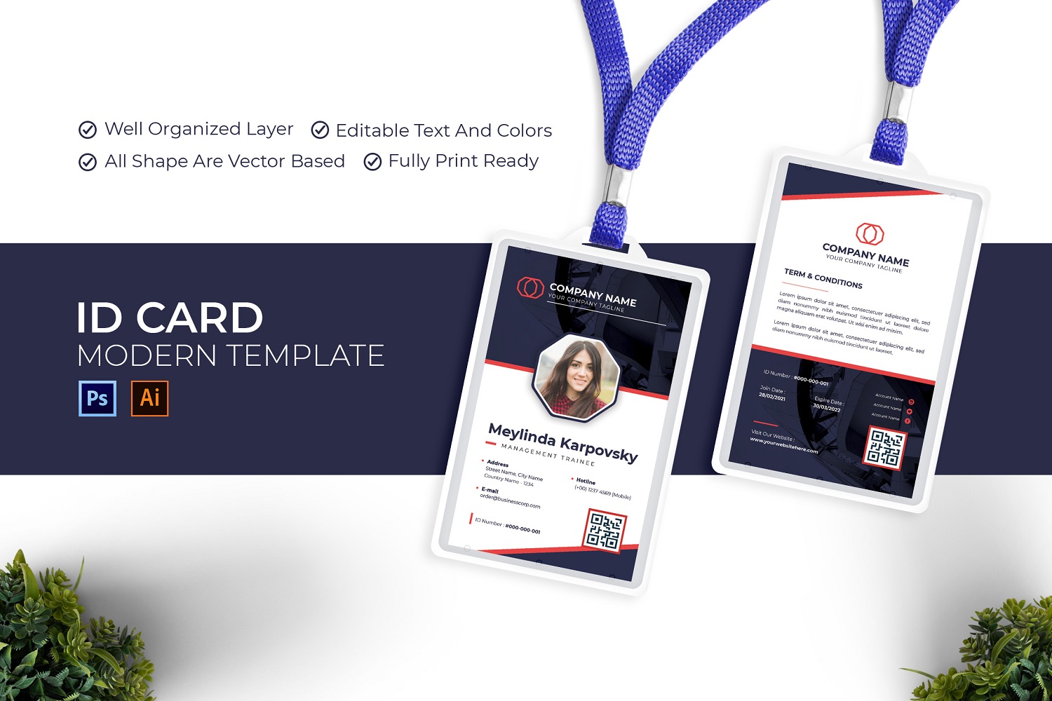 Corporate Minimal ID Card Template