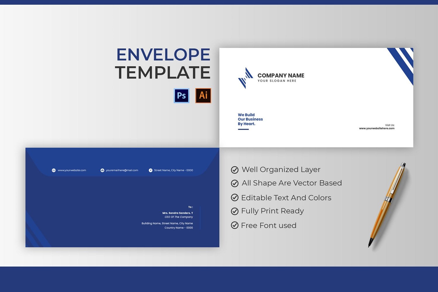 Wave Corporate Envelope Template