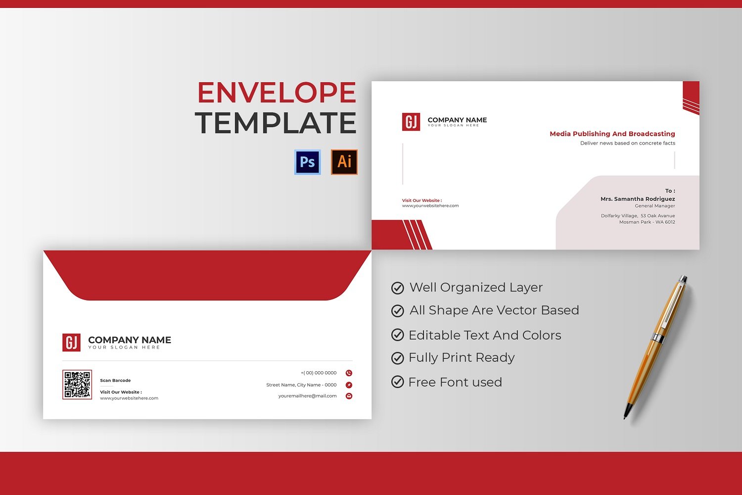 GJ Media Envelope Template