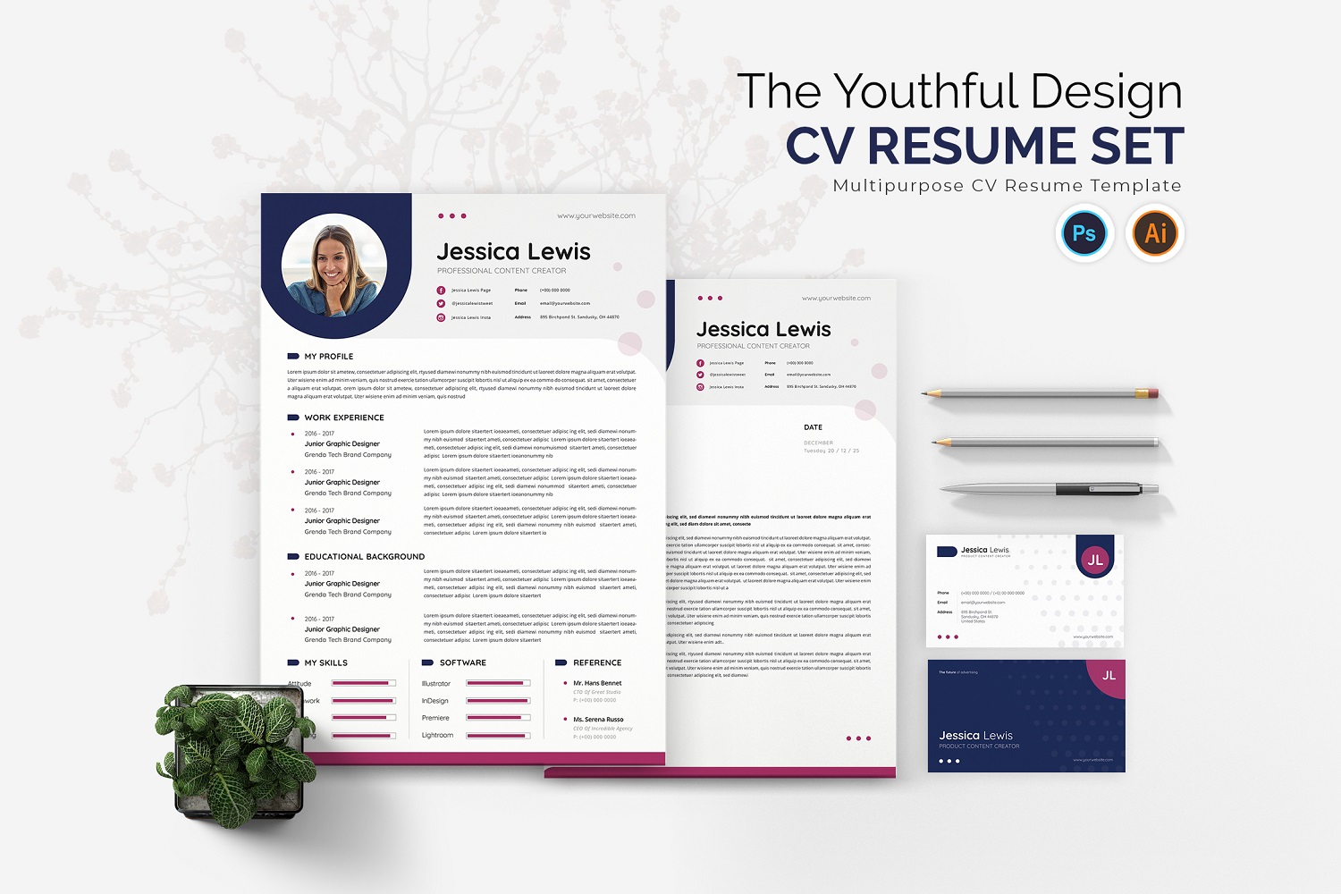 Youthful Design CV Resume Set