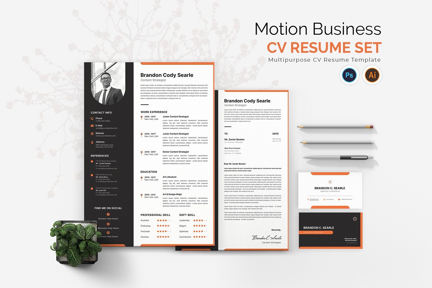 Motion Business CV Resume Set