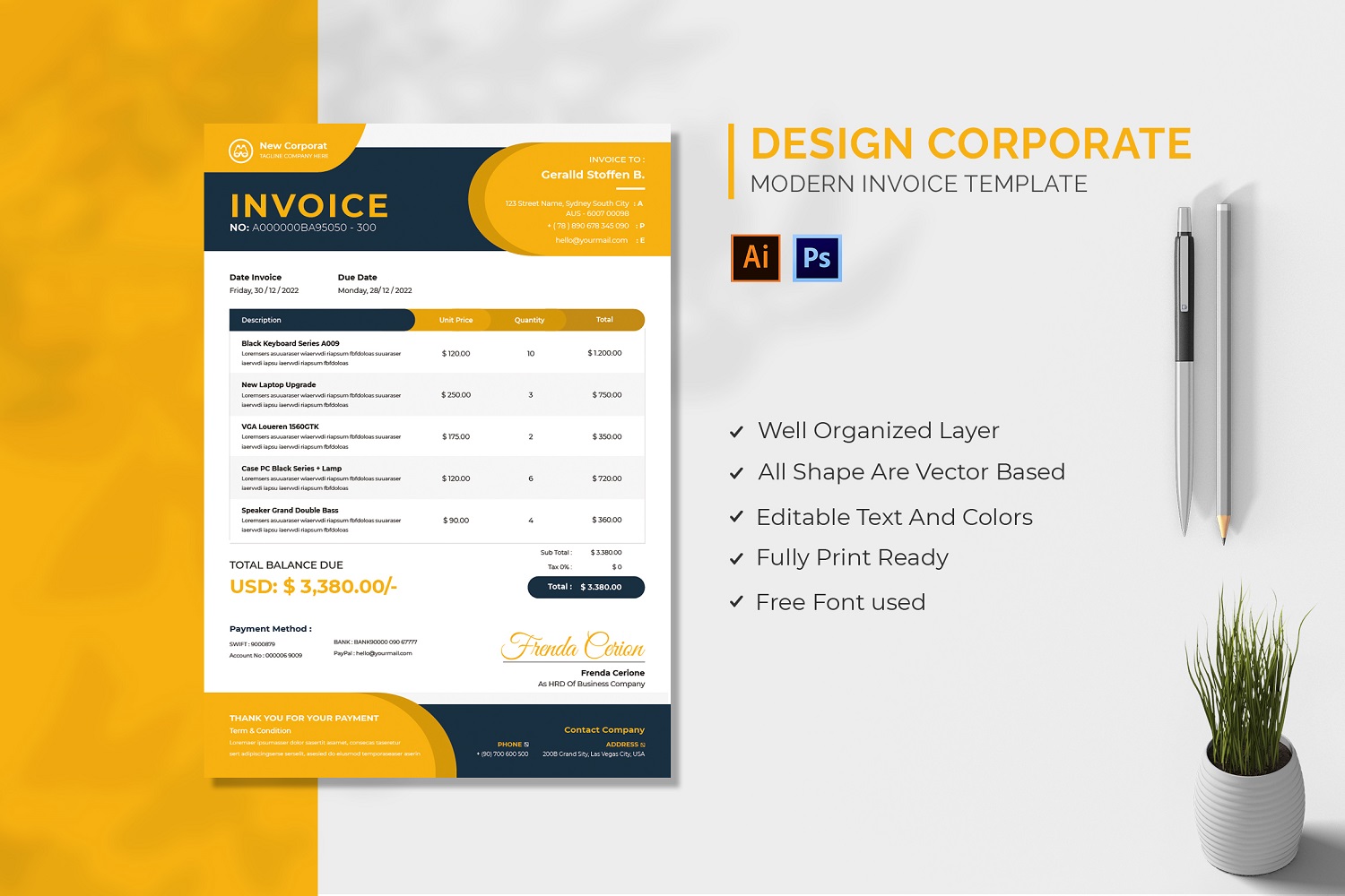 Design Corporate Invoice Template