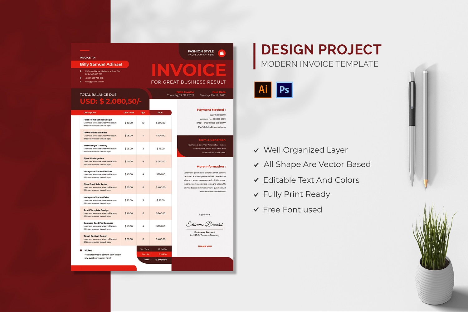 Design Project Invoice Template